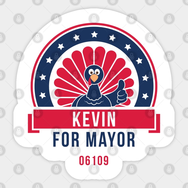 Kevin the Turkey for Mayor Sticker by creativecurly